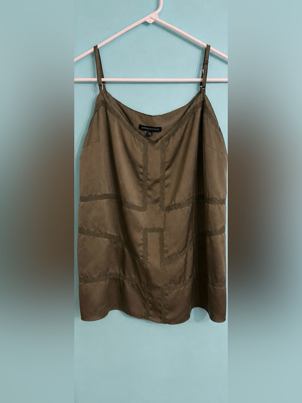 Banana republic olive green satin blouse